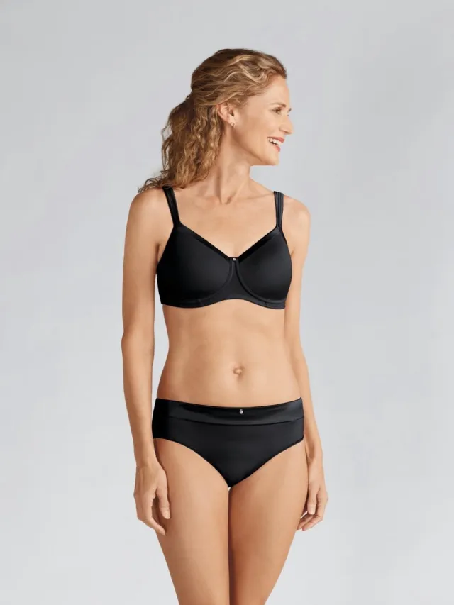 Amoena Prothese Bh Voorgevormd Zonder Beugel Lara Satin SB Zwart - maat EU 70D / FR