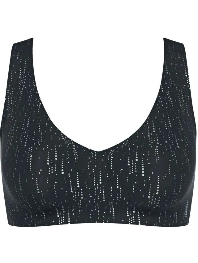 Sloggi Zero Feel Bralette padded 20 - naadloze Bh - Comfortabele Bh top zonder beugel of sluiting - Schijnt niet door Black Combination