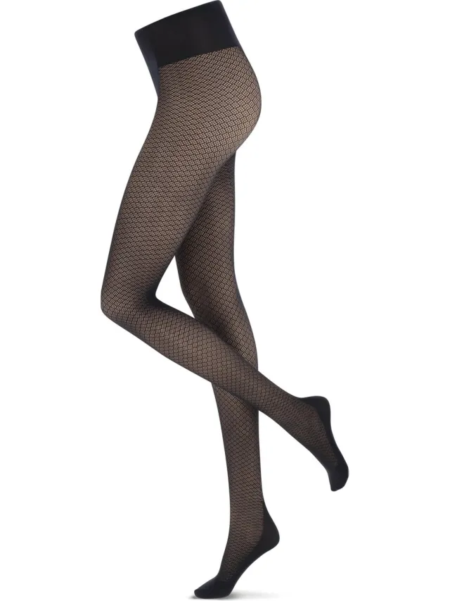 Oroblu Eco Fashion 40 Panty Black Hexagon - Zwart