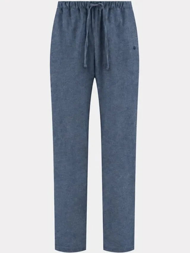 Yumeko pyjamabroek heren flanel denim blauw l Denim Blue