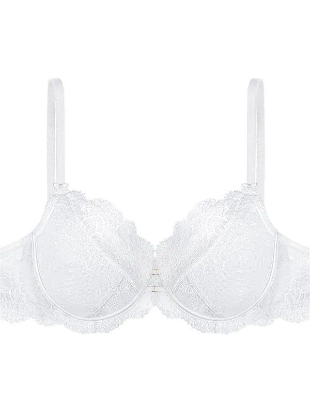 ESOTIQ Ramira - Push-upbeha - 65G - Bloemenkant - Optionele vullingen Wit