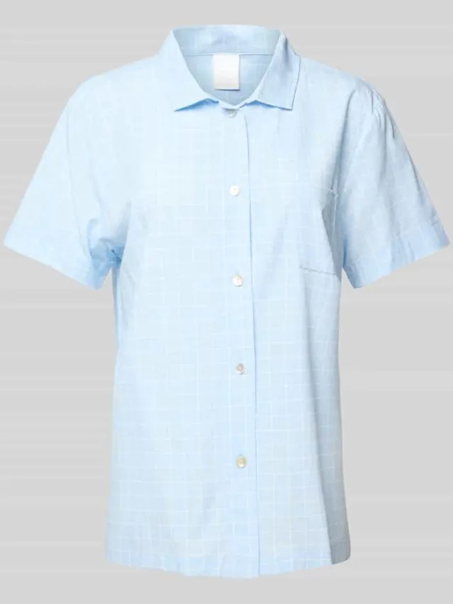 CCDK Copenhagen Pyjamabovendeel met borstzak, model 'Amalie' Lichtblauw