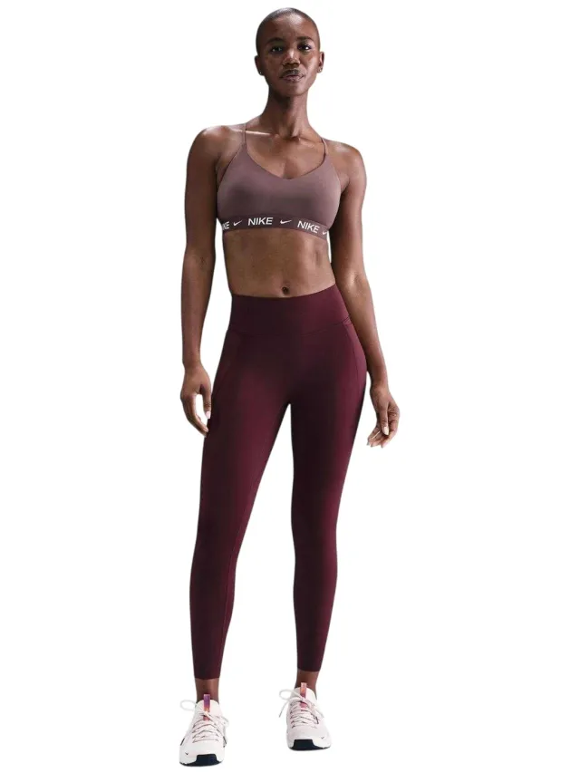 Nike Indy Light Support sportbeha voor dames (Tatoeage) Zwart/Bruin