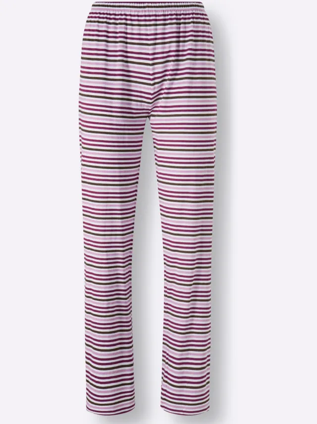 Pyjama's malve + malve gestreept, foto 2