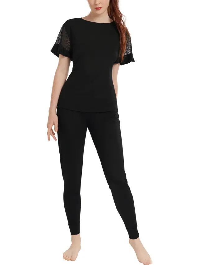 Lisca Smooth Cheek pyjama zwart