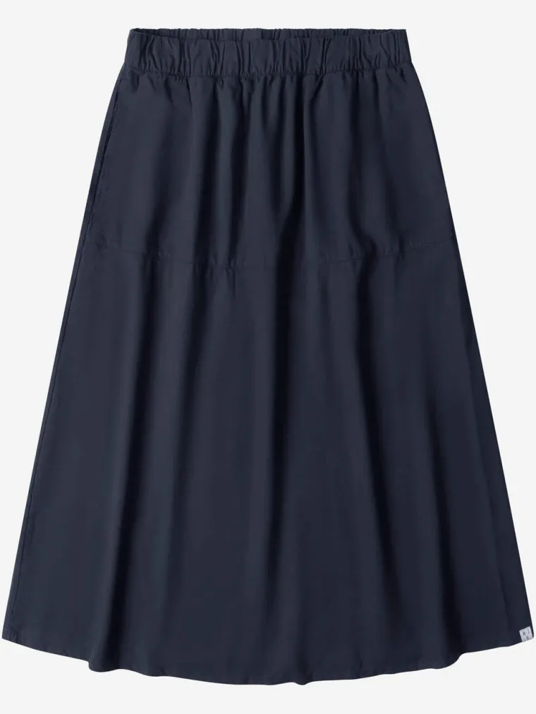 MATONA dames vegan Rok Ruffled Midi Middernachtblauw blauw, foto 2