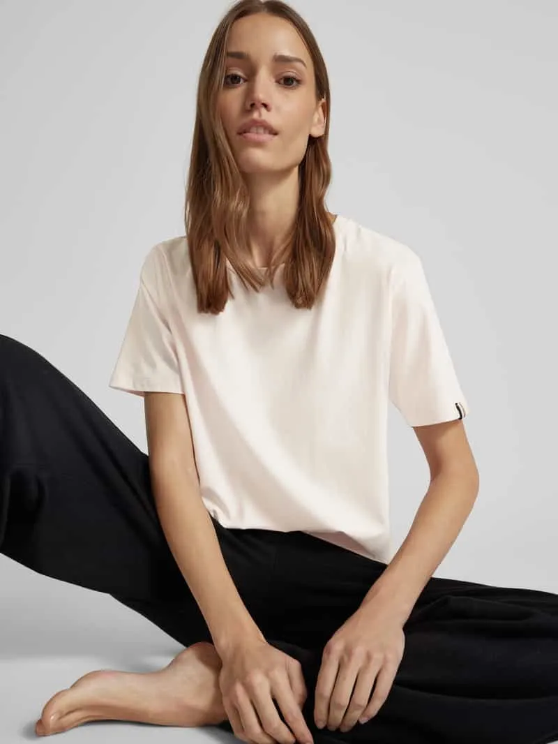 Boss T-shirt met labelprint lichtroze, foto 5