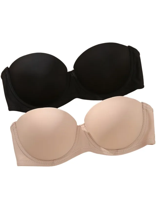 Currero BH Zonder Beugel - Strapless - Zonder Bandjes - Met Voorsluiting - Push-up Bh's - Comfort Beha - Comfortabel - Grote Sluiting - Veelkleurig - Cupmaat