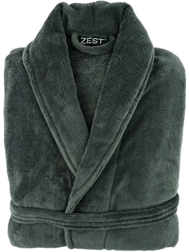 Zest Badjas Flanel fleece S/M Antraciet