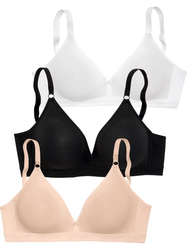 bralettebeha zwart, wit en toffee set van 3, foto 2