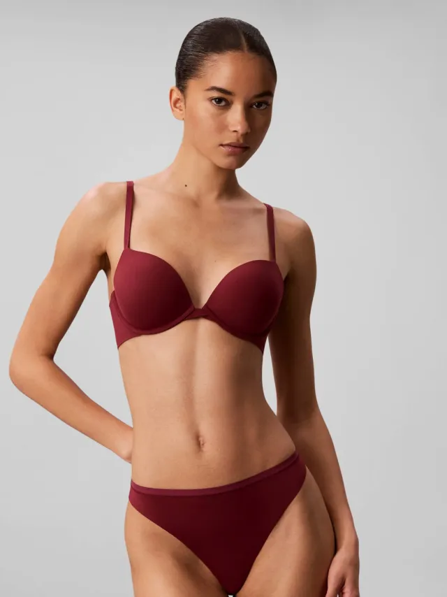 Calvin Klein voorgevormde push-up bh met beugel - donkerrood