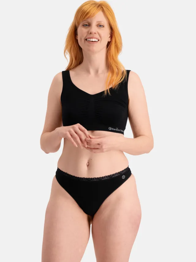 Bamboo Basics Amber string zwart