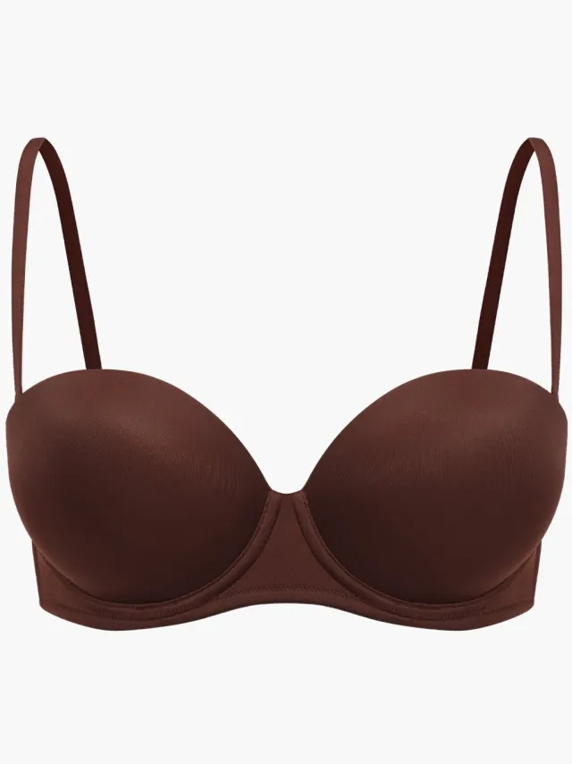 cfab Ultra Push-Up BH - Bruin - 80D - BH Zonder Beugel Voorgevormd - Ondergoed - Naadlos
