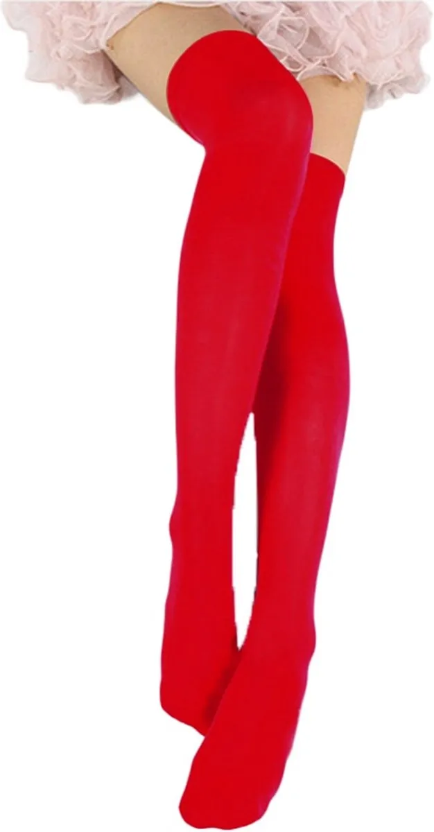 New Age Devi Overknee sokken - Overknee kousen - Kniekousen - Rood - Lange kousen - 54CM - Kousen - Kniesokken