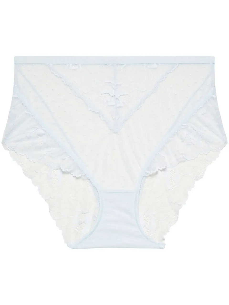 Yours Lichtblauwe Brazilian Slip Met Bloemenkant-60 blauw, foto 5