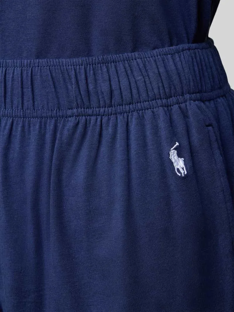 Polo Ralph Lauren Pyjama met logostitchings, model 'POLO ESSENTIALS' donkerblauw, foto 2