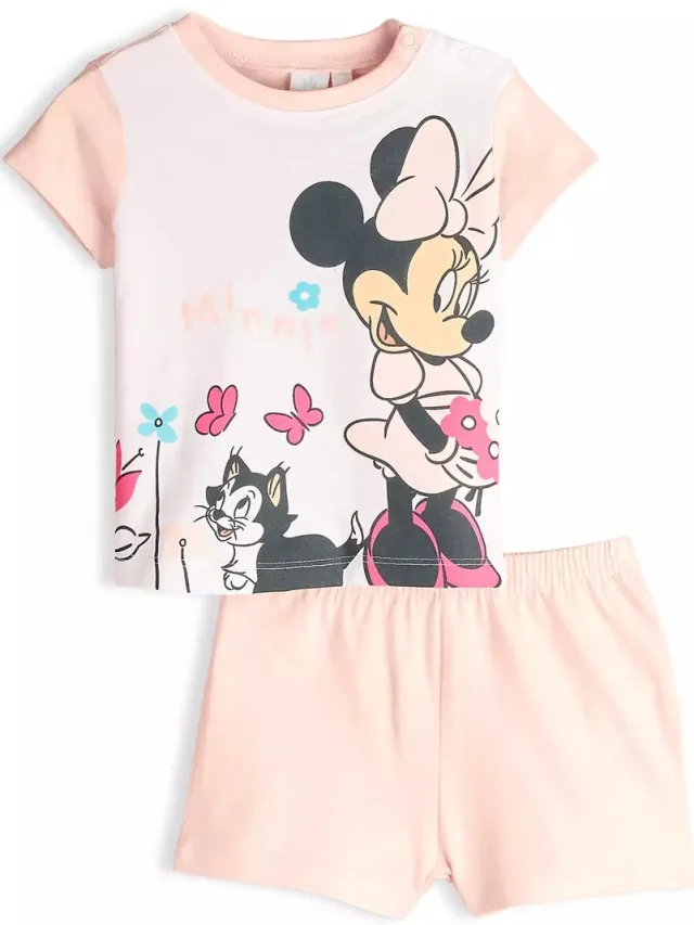 Disney Minnie Mouse - shortama - 100% katoen - Zalmroze - Pyjama