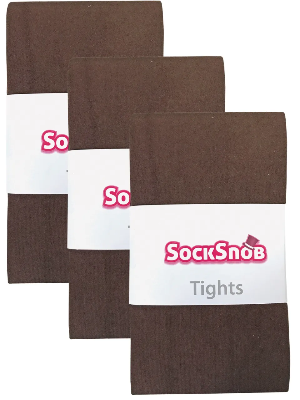 Sock Snob 3 paar dames gekleurde ondoorzichtige 80 denier panty's - Bruin, foto 2