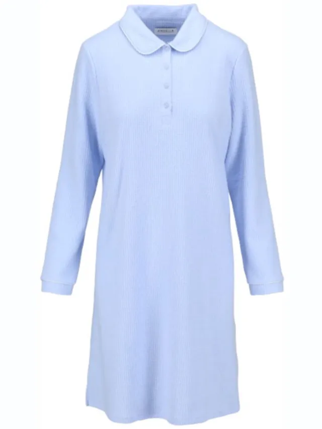 Ringella Waffle dames nachthemd blauw Ringella - Blauw - Maat - 50