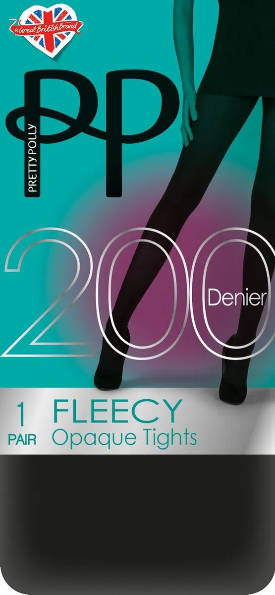 Pretty Polly Panty - Fleece - Opaque - Thermo Panty - 200 Den. - 40/46 - Zwart Black