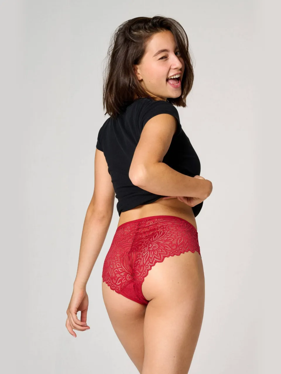 Moodies Undies medium absorberende kanten menstruatieslip rood, foto 4
