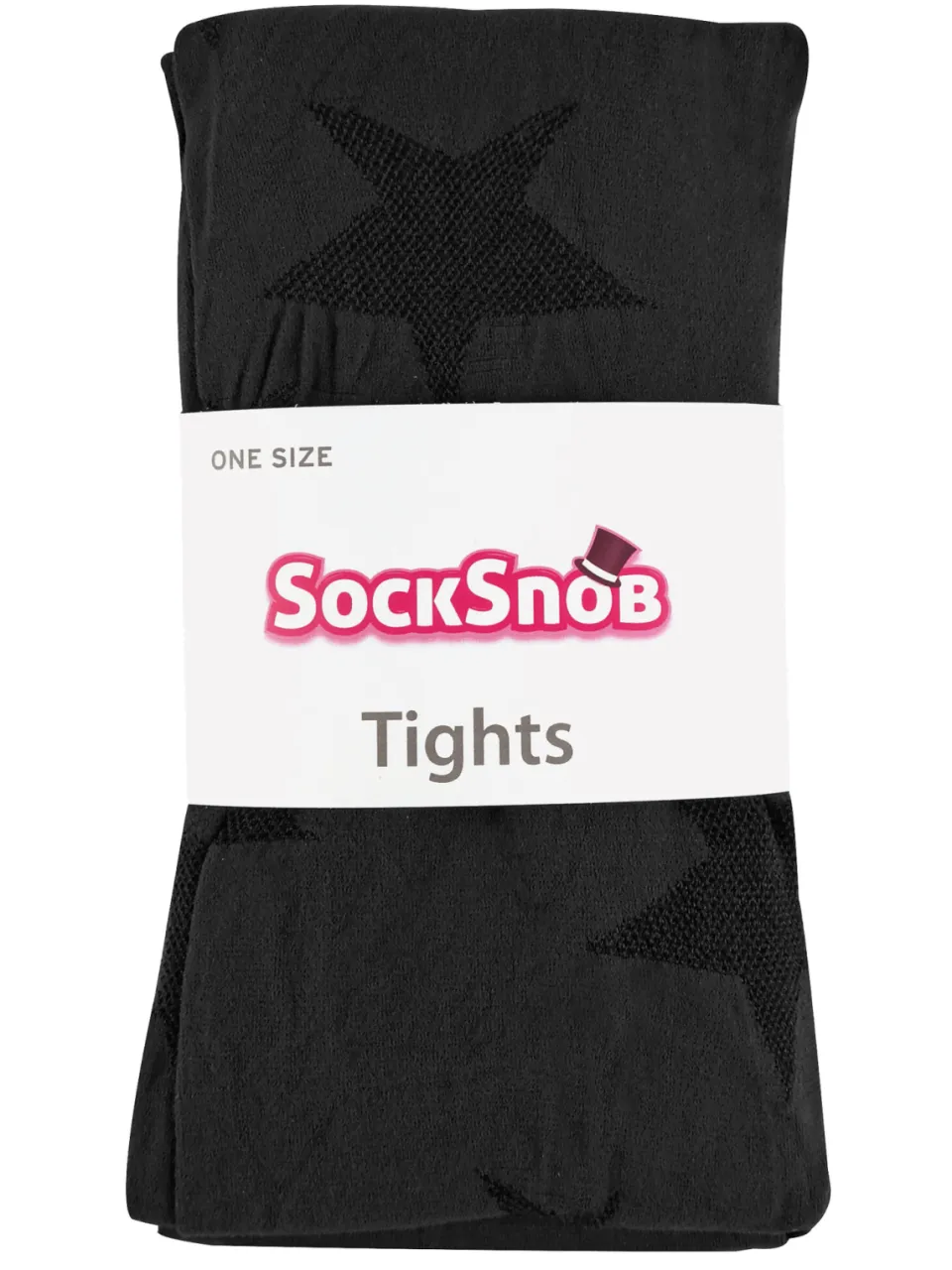 Sock Snob Dames80 denier ondoorzichtig patroon panty's - Ster Zwart, foto 2