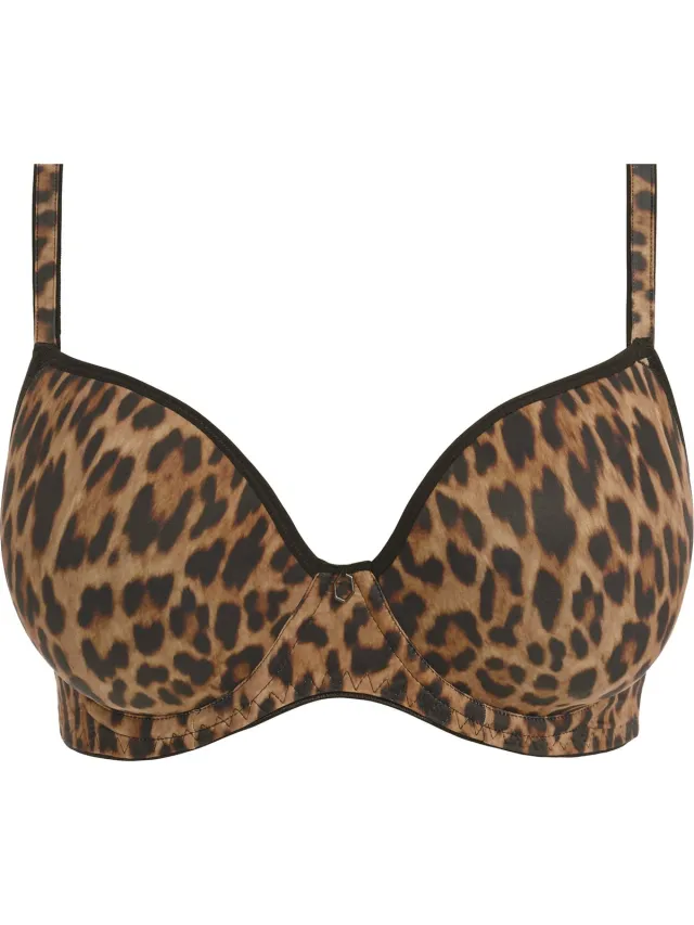 Freya Wild Side UW Moulded Plunge T-Shirt Bra Dames Beha - Maat H75 (EU) Leopard