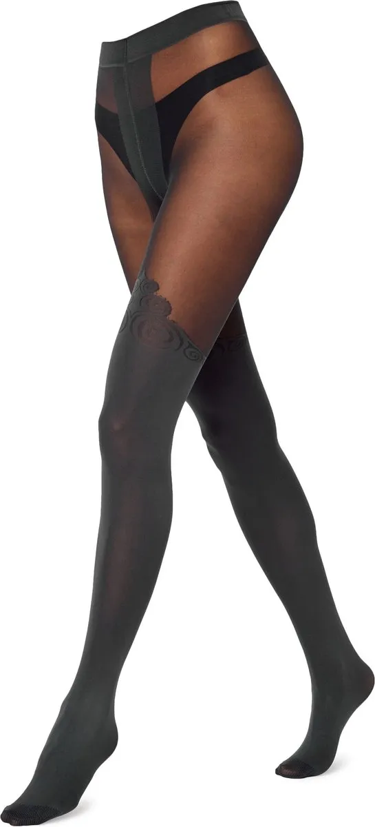 Merry Style MS-GB-389 Dames Panty - 60 DEN-Overknee-Look - Polyamide - Grafiet