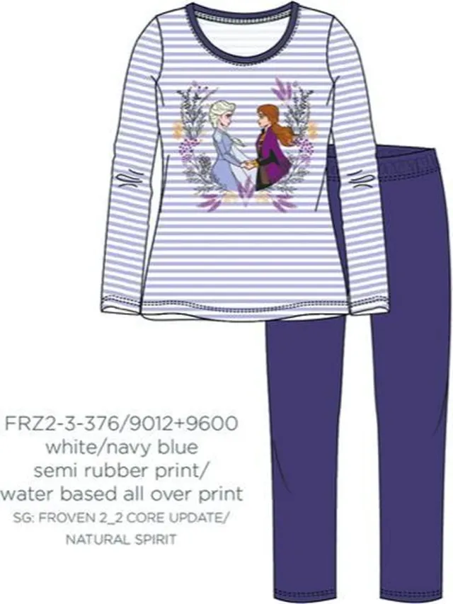 Disney Frozen 2 pyjama - paars - blauw - Maat 128 / 8 jaar paars blauw