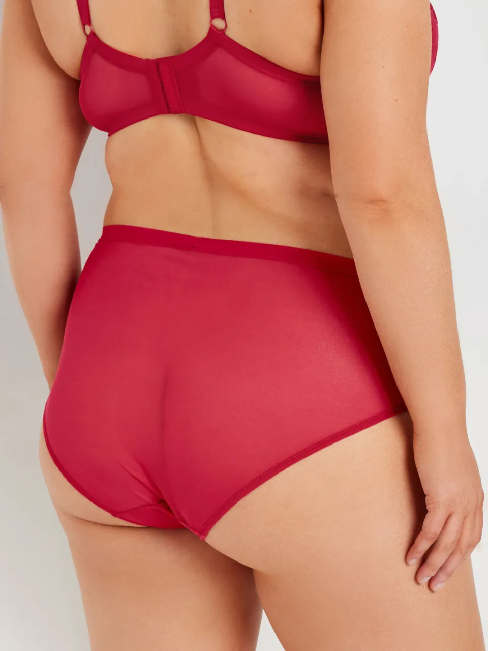 Yours Set Van Twee Paar Slips Met Kanten Inzet In Rood/Zwart-56, foto 3