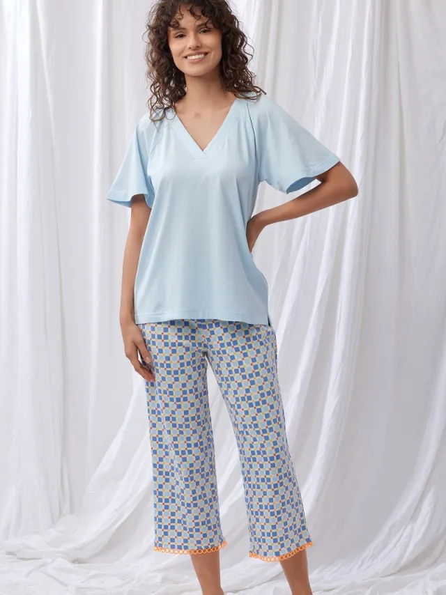 Lords & Lilies pyjama dames - lichtblauw - 251-50-XPG-Z/888