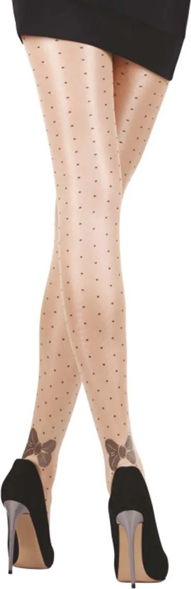 Daymod Norma Chique Panty Polkadots - Luxe Fantasie panty 20 Denier - NATURAL
