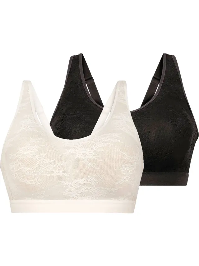 Anita bralette 2 pack Essential Lace Prothesen BH zwart / crème