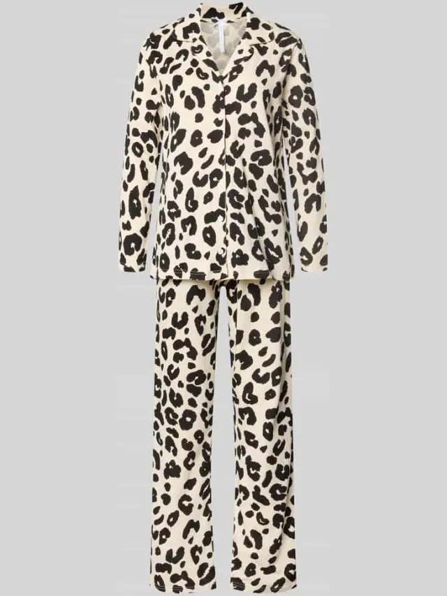 LOUIS & LOUISA Regular fit pyjama-set van puur katoen Beige