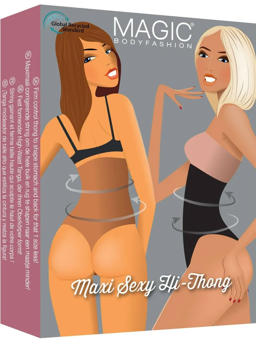 MAGIC Bodyfashion seamless high waist sterk corrigerende string Maxi Sexy Hi-Thong lichtbeige, foto 4