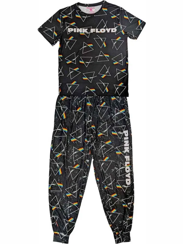 Pink Floyd Prism Repeat Pyjama - L - Zwart