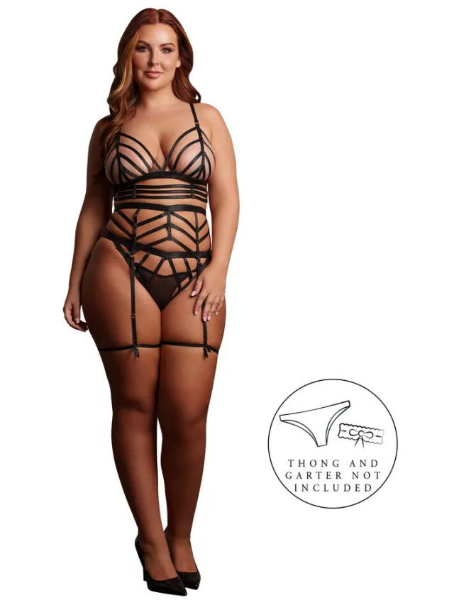 Le Désir by Shots Lola strappy lingerieset zwart