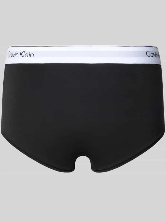 Calvin Klein Slips met logostitching, model 'Boyleg' zwart, foto 3