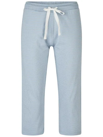 By Louise Dames capri pyjama set driekwart broek gestreept blauw, foto 2