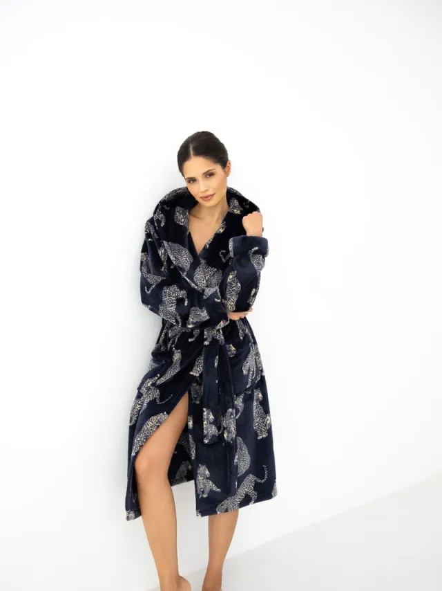 S& Sensis Sensis Fleece Badjas Vespera Dames Donkerblauw