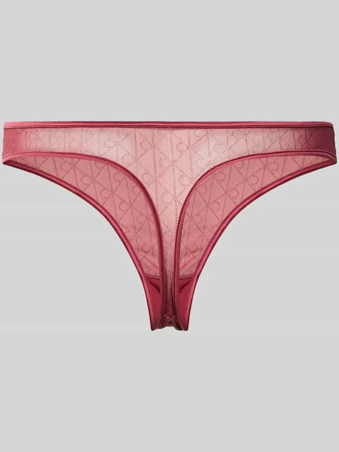 Calvin Klein String met transparante mesh-inzet Bordeaux