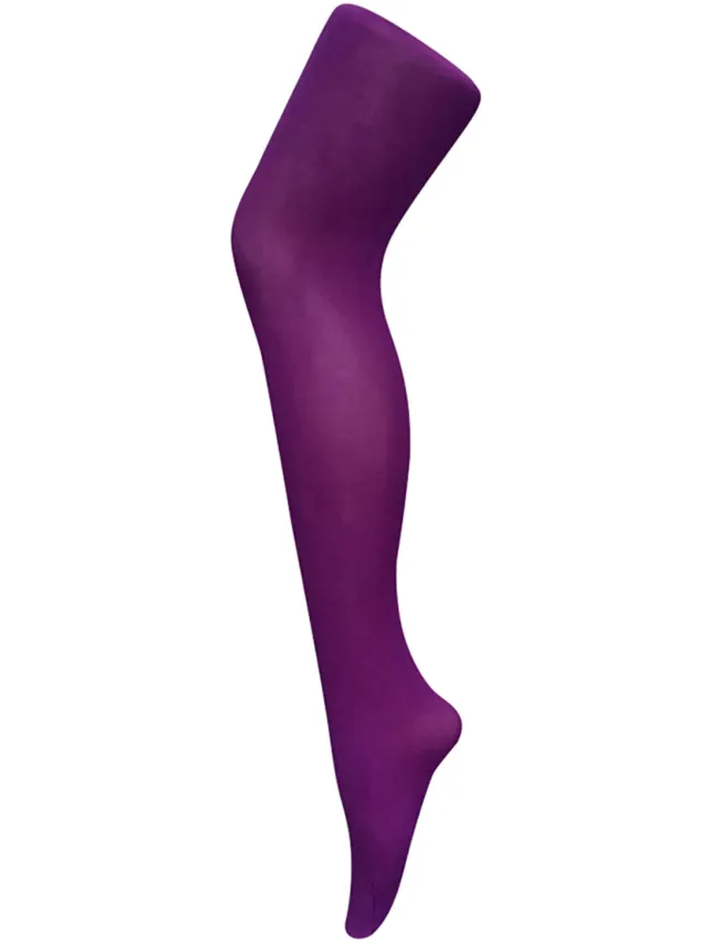 Sock Snob Dames 80 denier ondoorzichtige effen gekleurde panty's - Keizerlijk Paars