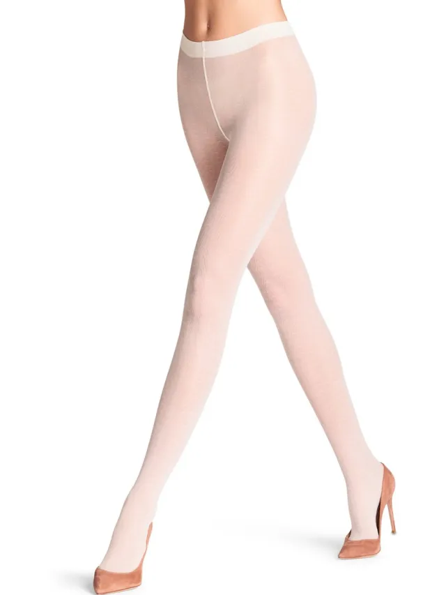 Falke Mystical Wave gedessineerd materiaal transparent 20 DEN panty dames wit wit 2059