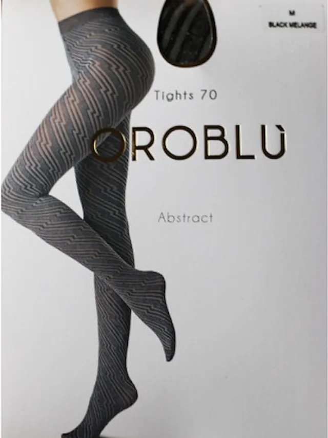 Oroblu fantasie panty sheen 70 den maat M zwart melange