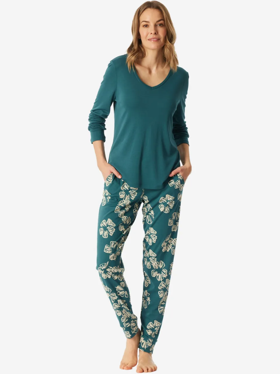 Schiesser Vrouwen Pyjama Modern Groen