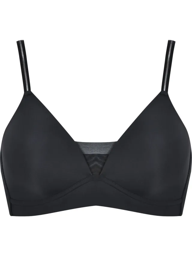 Naturana Voorgevormde soft bh met mesh detail - 5758 - Zwart
