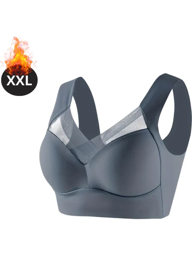 Nivard BH Zonder Beugel - Zonder Bandjes - Push-up Bh's - Comfort Beha - Comfortabel - Sterk - Yoga - Grijs