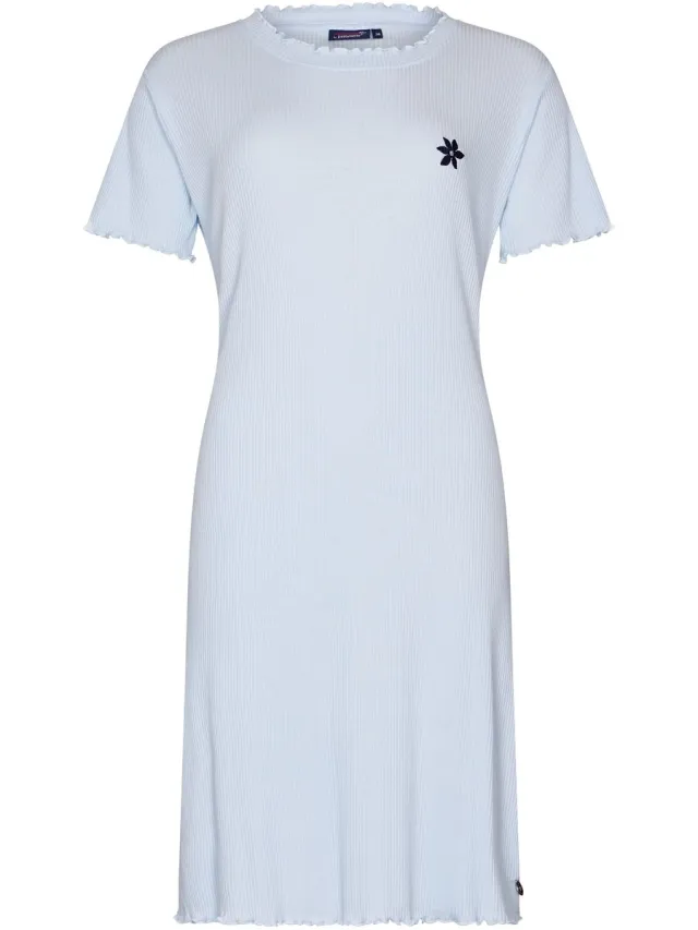 Rebelle Dames Nachthemd Rebelle - Relax - Katoen - Rib blauw