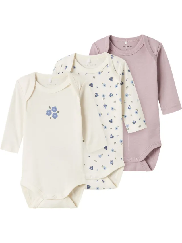 NAME IT Romper 3-pack Jet Stream