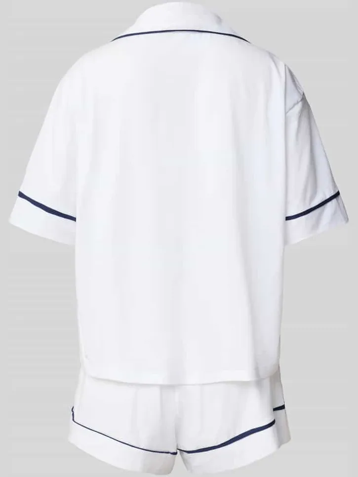 Polo Ralph Lauren Pyjama met logostitchings, model 'POLO ESSENTIALS' offwhite, foto 2